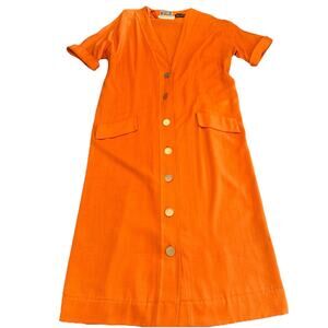 80s Fred Rothschild Orange Dress Fits M-L Western Screen Costume Hollywood